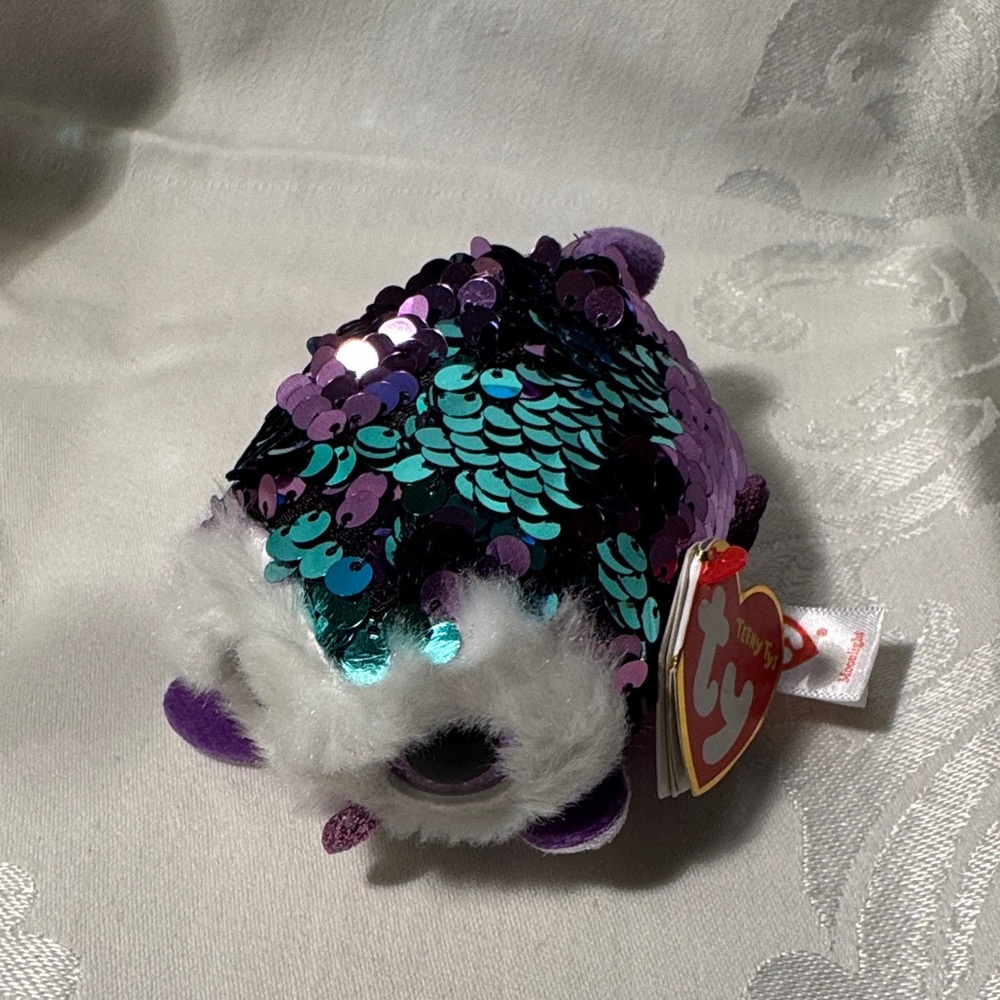 Ty Sequin Plush Pet Toy - Purple and Teal